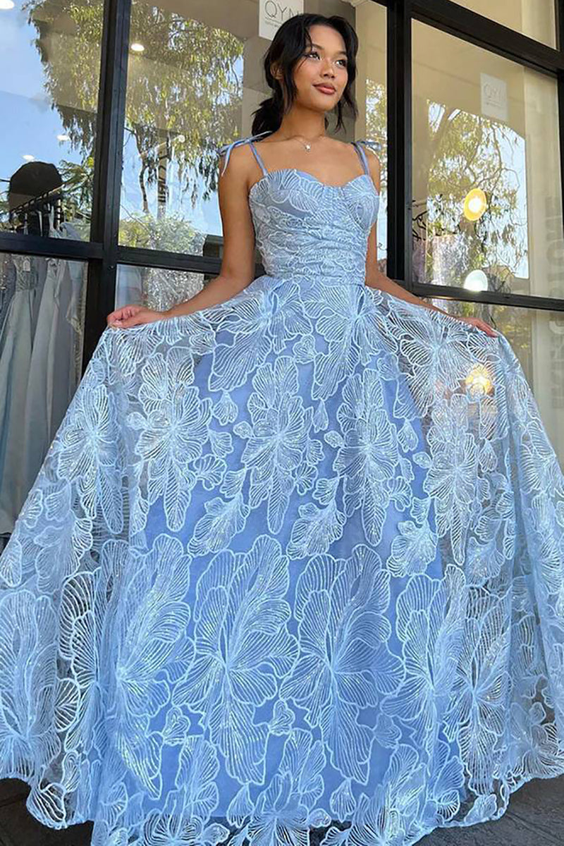 Light blue princess prom dress best sale