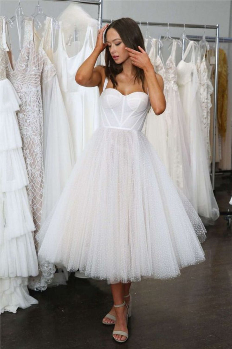 Tulle straps wedding on sale dress