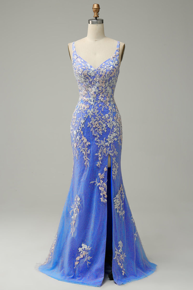 Royal blue hotsell and silver gown