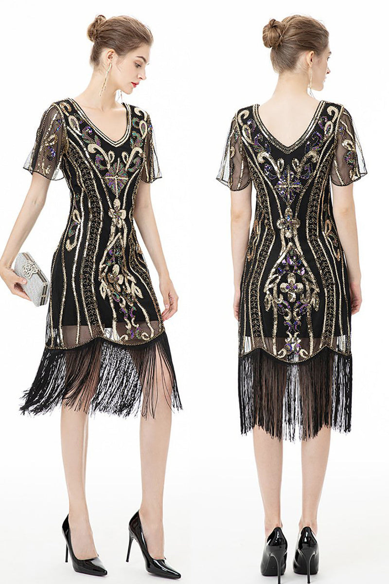 Flapper dress store with sleeves uk