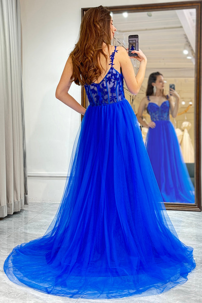 A line royal outlet blue prom dress