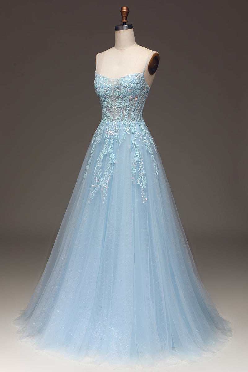 Light blue 2024 sequin gown