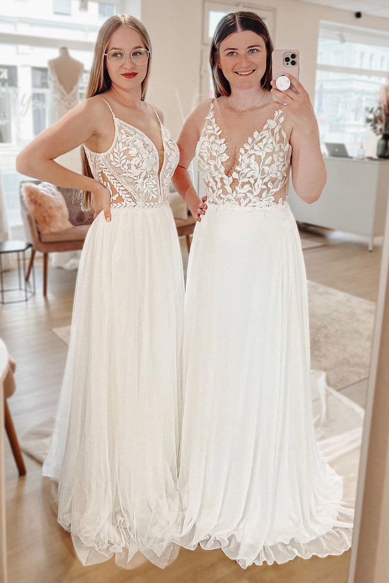 Simple chiffon wedding on sale dress