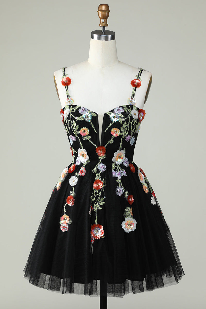 Short floral homecoming on sale dresses