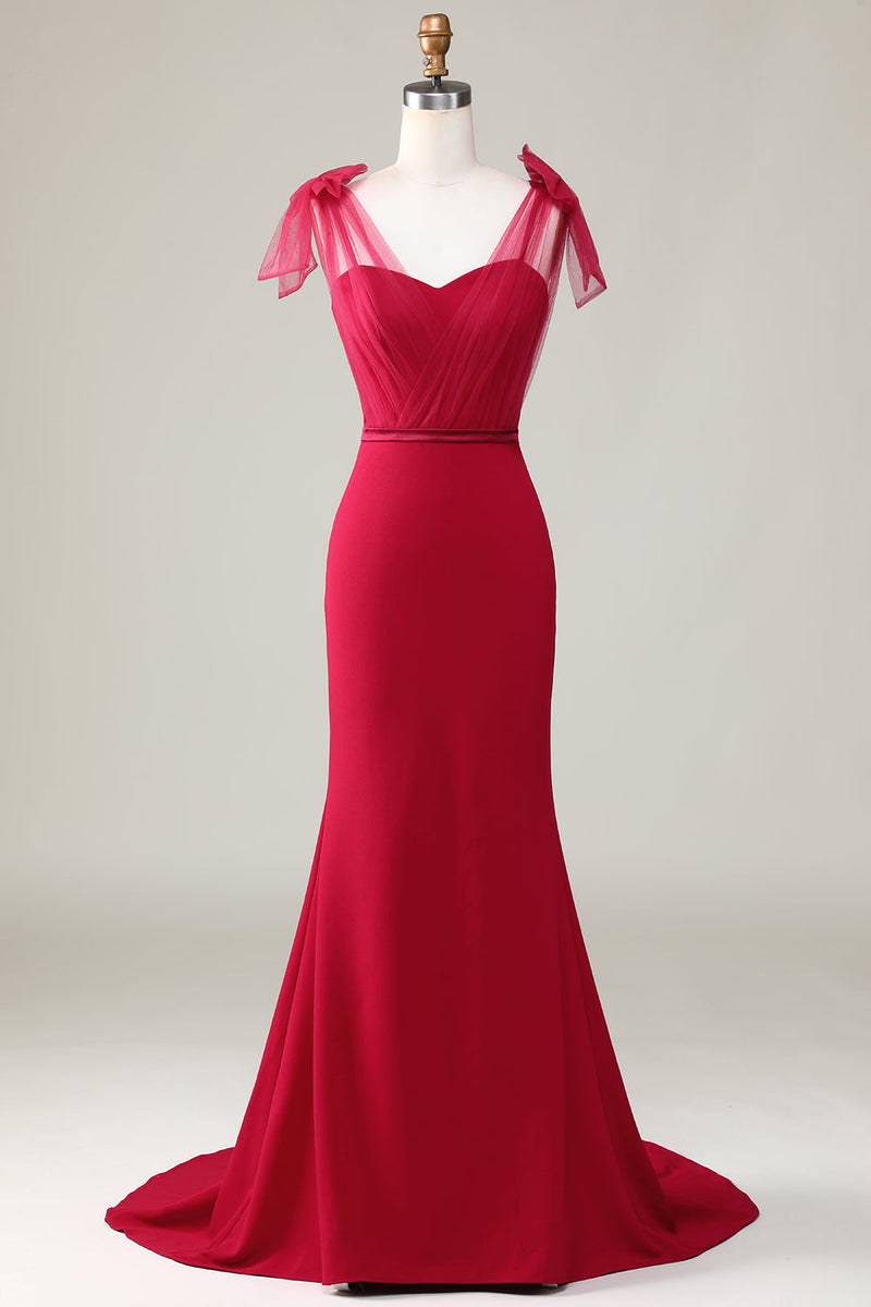 Red satin hot sale bridesmaid dress