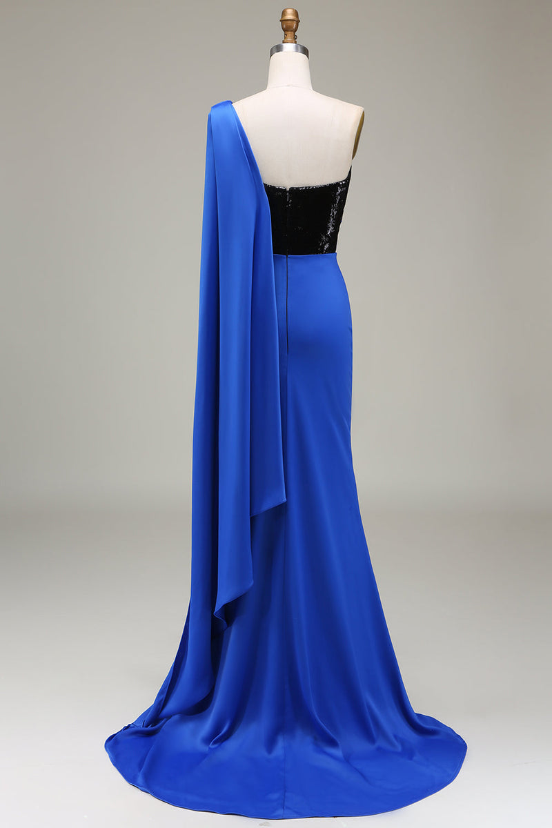 Royal blue outlet dress with cape