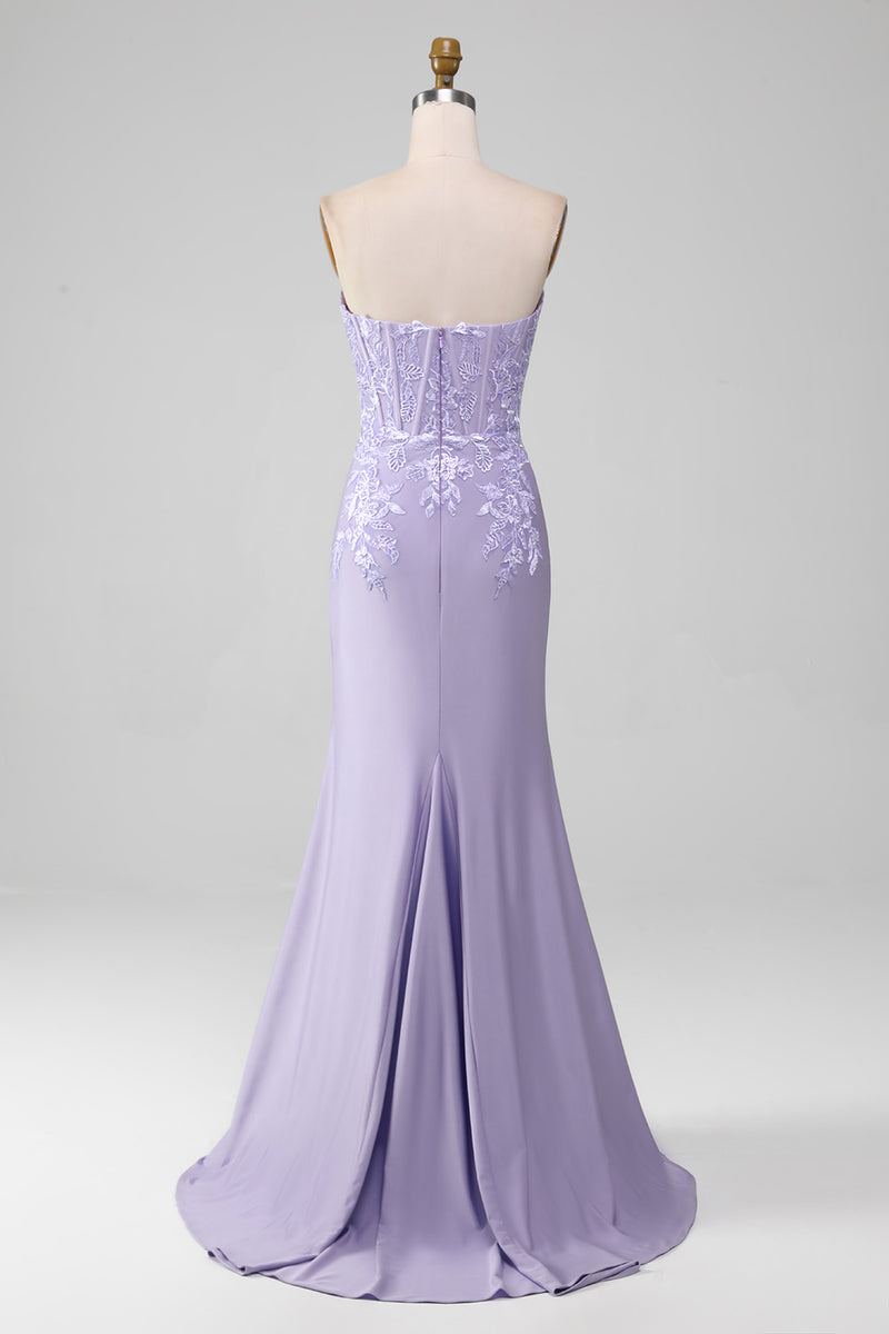 Lilac and on sale silver bridesmaid dresses