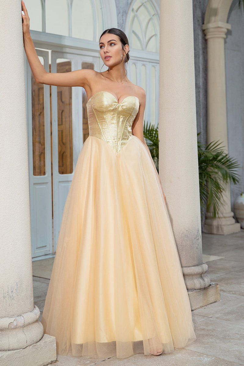 Light gold shop long dress