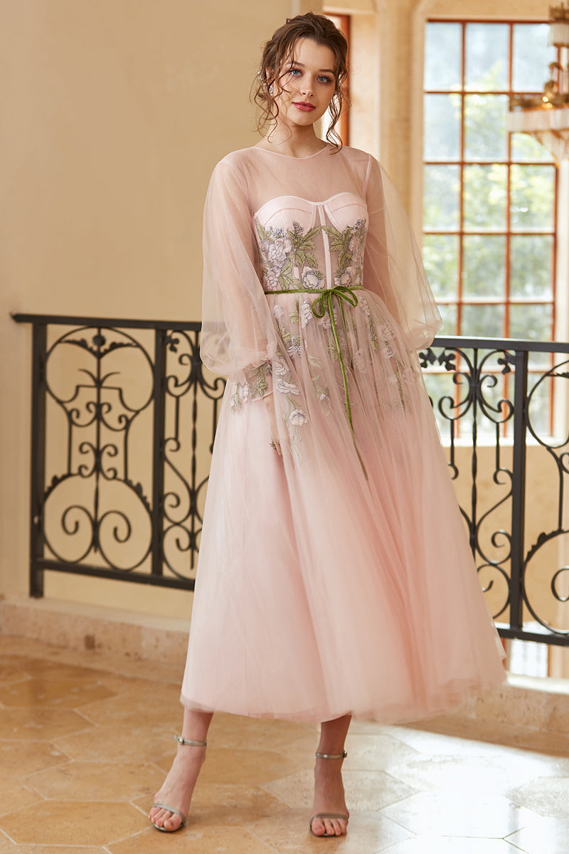 Off the shoulder on sale tea length wedding dress