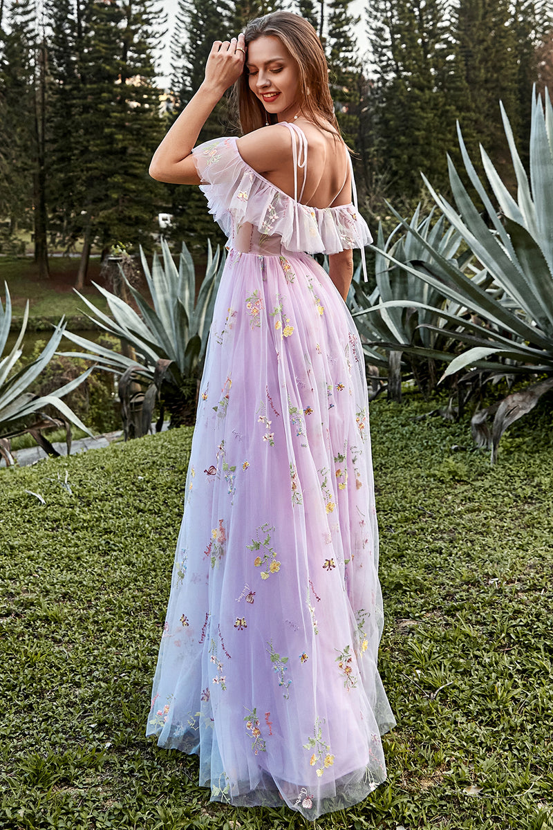 Lavender off the hot sale shoulder maxi dress