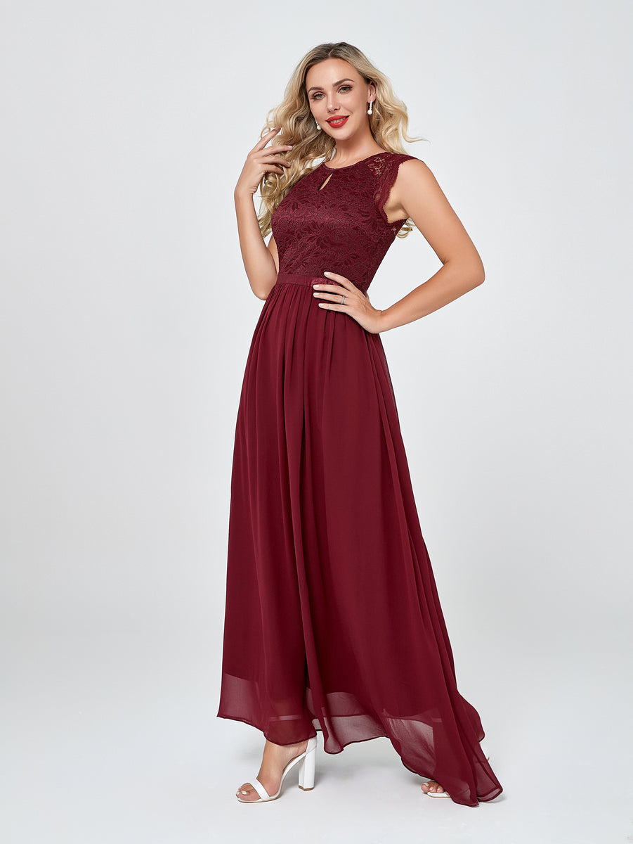 Lace top best sale bridesmaid dress