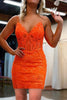 Load image into Gallery viewer, Sparkly Orange Sequins Tight Party Dress