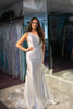 Load image into Gallery viewer, Glitter White Mermaid Long Prom Dress