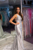 Load image into Gallery viewer, Glitter White Mermaid Long Prom Dress