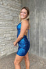 Load image into Gallery viewer, Royal Blue Tight Sequins Backless Party Dress