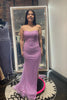 Load image into Gallery viewer, Lilac Mermaid Long Beaded Prom Dress With Fringed Slit