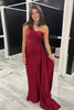 Load image into Gallery viewer, Burgundy Sheath One Shoulder Long Prom Dress