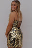 Load image into Gallery viewer, Sparkly Gold Mirror-Cut Tight Short Prom Dress