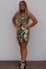 Load image into Gallery viewer, Sparkly Gold Mirror-Cut Tight Short Prom Dress