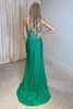 Load image into Gallery viewer, Sparkly Green Corset Long Sheath Prom Dress with Slit