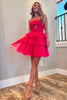 Load image into Gallery viewer, Fuchsia Halter A-line Tiered Tulle Short Prom Dress