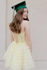 Load image into Gallery viewer, Lemon Yellow Sweetheart A-line Tiered Short Prom Dress