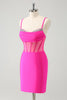 Load image into Gallery viewer, Glitter Fuchsia Corset Beaded Tight Party Dress