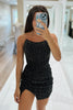 Load image into Gallery viewer, Sparkly Red Strapless Tight Corset Rhinestones Short Prom Dress