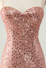 Load image into Gallery viewer, Sparkly Blush Spaghetti Straps Sequins A-Line Cocktail Dress