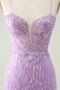 Load image into Gallery viewer, Sparkly Lilac Sequins Bodycon Mini Party Dress with Slit