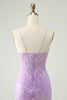 Load image into Gallery viewer, Sparkly Lilac Sequins Bodycon Mini Party Dress with Slit