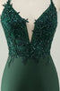 Load image into Gallery viewer, Glitter Dark Green Tight V Neck Beaded Party Dress