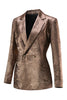 Load image into Gallery viewer, Golden 2 Pieces Notched Lapel Women Party Suits with Belts