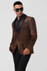 Load image into Gallery viewer, Brown Shawl Lapel One Button Men&#39;s Prom Blazer