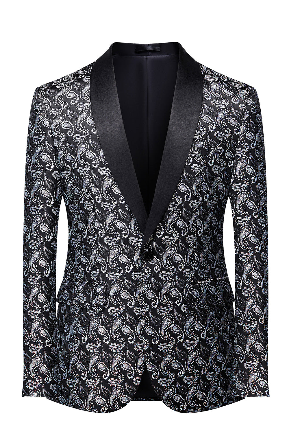 Black Shawl Lapel Embroidery Men's Prom Jackets