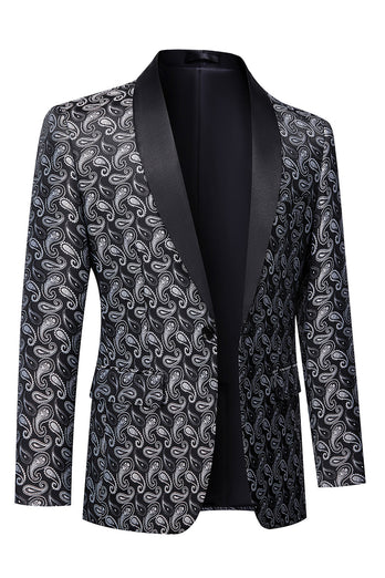 Black Shawl Lapel Embroidery Men's Prom Jackets