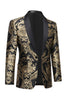 Load image into Gallery viewer, Black Golden Shawl Lapel Embroidery Men&#39;s Party Blazer