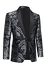 Load image into Gallery viewer, Black Shawl Lapel One Button Men&#39;s Prom Blazer