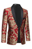 Load image into Gallery viewer, Dark Green Shawl Lapel One Button Embroidery Men&#39;s Prom Jacket