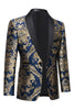 Load image into Gallery viewer, Dark Green Shawl Lapel One Button Embroidery Men&#39;s Prom Jacket