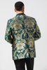 Load image into Gallery viewer, Dark Green Shawl Lapel Jacquard One Button Men&#39;s Prom Blazer