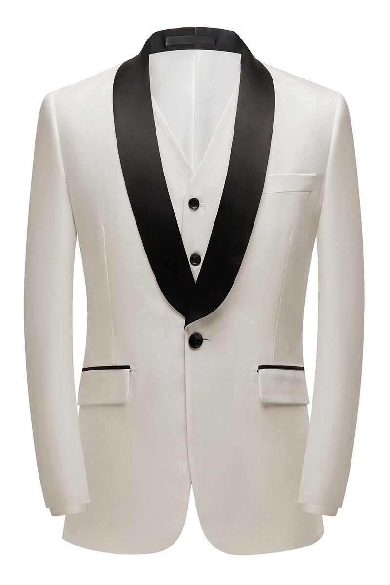 Load image into Gallery viewer, White Shawl Lapel 2 Piece Men&#39;s Prom Suits