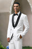 Load image into Gallery viewer, White 3 Pieces Shawl Lapel One Button Men&#39;s Prom Suits