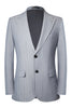 Load image into Gallery viewer, Grey 3 Piece Pinstripe Peak Lapel Men&#39;s Prom Suits