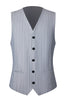 Load image into Gallery viewer, Grey 3 Piece Pinstripe Peak Lapel Men&#39;s Prom Suits