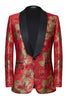 Load image into Gallery viewer, Glitter Red Shawl Lapel Flowers Men&#39;s Prom Suits