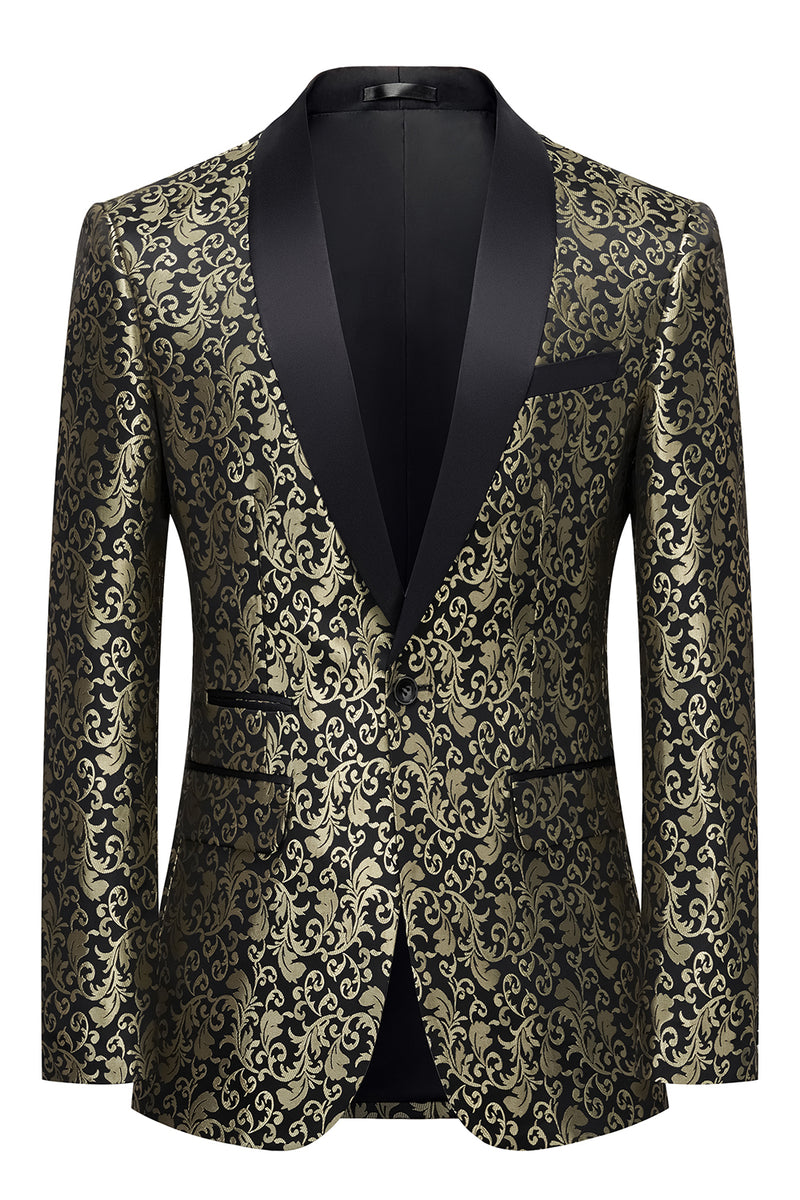 Load image into Gallery viewer, Golden Shawl Lapel Men&#39;s Prom Blazer