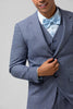 Load image into Gallery viewer, Grey Blue 3 Pieces Notched Lapel Plaid Men&#39;s Wedding Party Suits