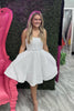 Load image into Gallery viewer, Sparkly White A-Line Sequins Corset Lace-Up Short Prom Dress