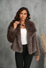 Load image into Gallery viewer, Black Shawl Lapel Short Fitted Faux Fur